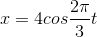 x=4cos\frac{2\pi }{3}t