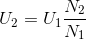U_{2}=U_{1}\frac{N_{2}}{N_{1}}