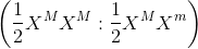 \left ( \frac{1}{2}X^{M}X^{M}:\frac{1}{2}X^{M}X^{m} \right )