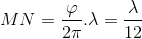 MN=\frac{\varphi }{2\pi }.\lambda =\frac{\lambda }{12}