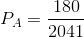 P_{A}=\frac{180}{2041}