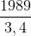 \frac{1989}{3,4}