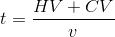 t=\frac{HV+CV}{v}
