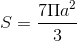 S=\frac{7\Pi a^{2}}{3}