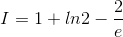 I=1+ln2-\frac{2}{e}