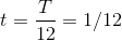 t=\frac{T}{12}=1/12