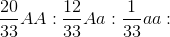 \frac{20}{33}AA: \frac{12}{33}Aa: \frac{1}{33}aa: