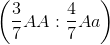 \left ( \frac{3}{7}AA:\frac{4}{7}Aa \right )