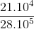\frac{21.10^{4}}{28.10^{5}}