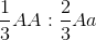 \frac{1}{3}AA : \frac{2}{3}Aa