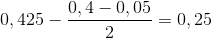 0,425-\frac{0,4-0,05}{2}=0,25