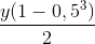 \frac{y(1-0,5^{3})}{2}