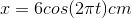 x=6cos(2\pi t)cm