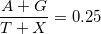 \small \frac{A+G}{T+X}=0.25