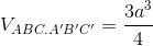 V_{ABC.A'B'C'}=\frac{3a^3}{4}