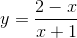 y=\frac{2-x}{x+1}
