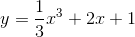 y=\frac{1}{3}x^3+2x+1