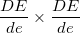\small \frac{DE}{de}\times \frac{DE}{de}