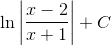 \ln\left | \frac{x-2}{x+1} \right |+C