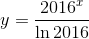 y=\frac{2016^x}{\ln 2016}