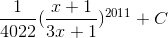 \frac{1}{4022}(\frac{x+1}{3x+1})^{2011}+C