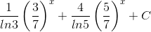\frac{1}{ln3}\left ( \frac{3}{7} \right )^{x}+\frac{4}{ln5}\left ( \frac{5}{7} \right )^{x}+C