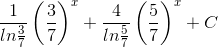 \frac{1}{ln\frac{3}{7}}\left ( \frac{3}{7} \right )^{x}+\frac{4}{ln\frac{5}{7}}\left ( \frac{5}{7} \right )^{x}+C