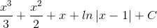 \frac{x^{3}}{3}+\frac{x^{2}}{2}+x+ln\left | x-1 \right |+C
