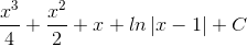 \frac{x^{3}}{4}+\frac{x^{2}}{2}+x+ln\left | x-1 \right |+C
