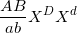 \small \frac{AB}{ab}X^{D}X^{d}