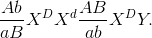 \frac{Ab}{aB}X^DX^d × \frac{AB}{ab} X^DY.