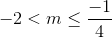 -2<m\leq \frac{-1}{4}