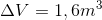 $$\Delta V = 1,6{m^3}$$