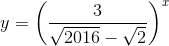 y=\left ( \frac{3}{\sqrt{2016}-\sqrt{2}} \right )^{x}
