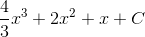 \frac{4}{3}x^{3}+2x^{2}+x+C