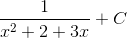 \frac{1}{x^{2}+2+3x}+C