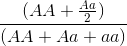 \frac{ (AA + \frac{Aa}{2})}{(AA + Aa + aa)}