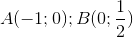 A(-1;0);B(0;\frac{1}{2})