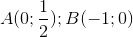A(0;\frac{1}{2});B(-1;0)