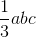 \frac{1}{3}abc