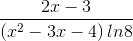 \frac{2x-3}{\left ( x^{2}-3x-4 \right )ln8}
