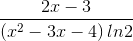 \frac{2x-3}{\left ( x^{2}-3x-4 \right )ln2}