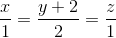 \frac{x}{1}=\frac{y+2}{2}=\frac{z}{1}