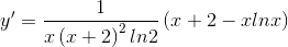 y'=\frac{1}{x\left ( x+2 \right )^{2}ln2}\left ( x+2-xlnx \right )