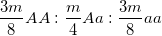 \small \frac{3m}{8}AA:\frac{m}{4}Aa:\frac{3m}{8}aa