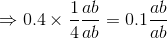 $$ \Rightarrow 0.4 \times {1 \over 4}{{ab} \over {ab}} = 0.1{{ab} \over {ab}}$$