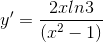 y'=\frac{2xln3}{(x^{2}-1)}