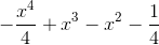 -\frac{x^{4}}{4}+x^{3}-x^{2}-\frac{1}{4}