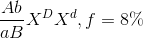 {{Ab} \over {aB}}{X^D}{X^d},f = 8\%