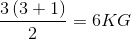 {{3\left( {3 + 1} \right)} \over 2} = 6KG